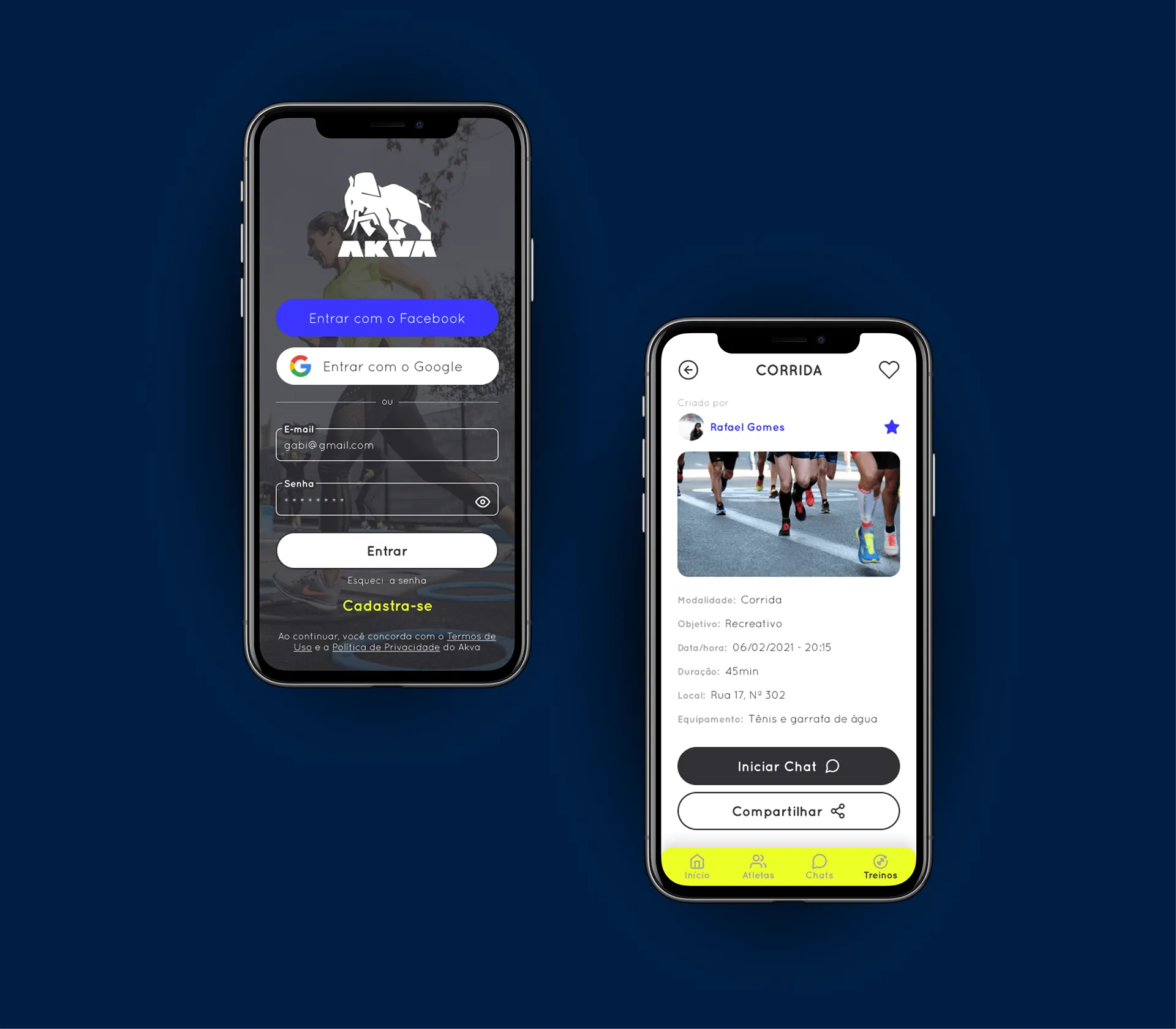imagem com mockups do projeto Akva App